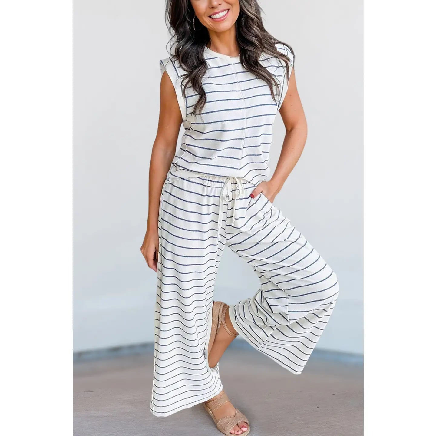 Casual Stripe 2 Piece Set