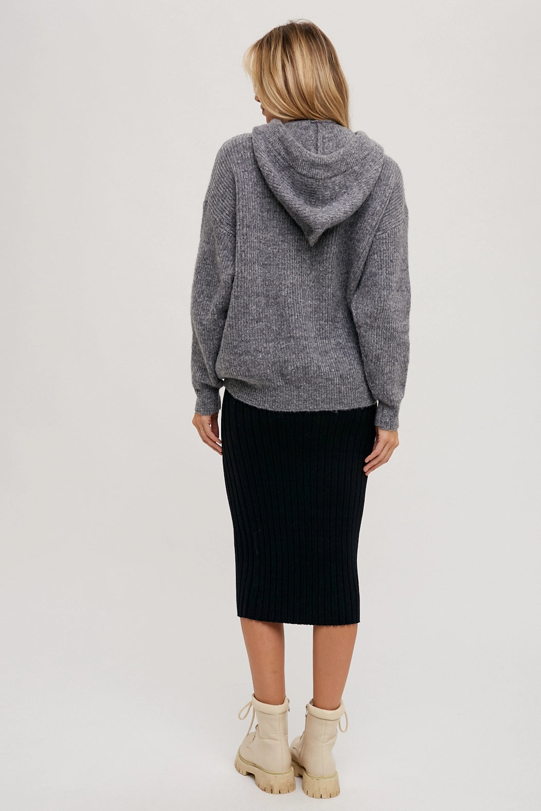 Ribbed Sweater Hoodie
