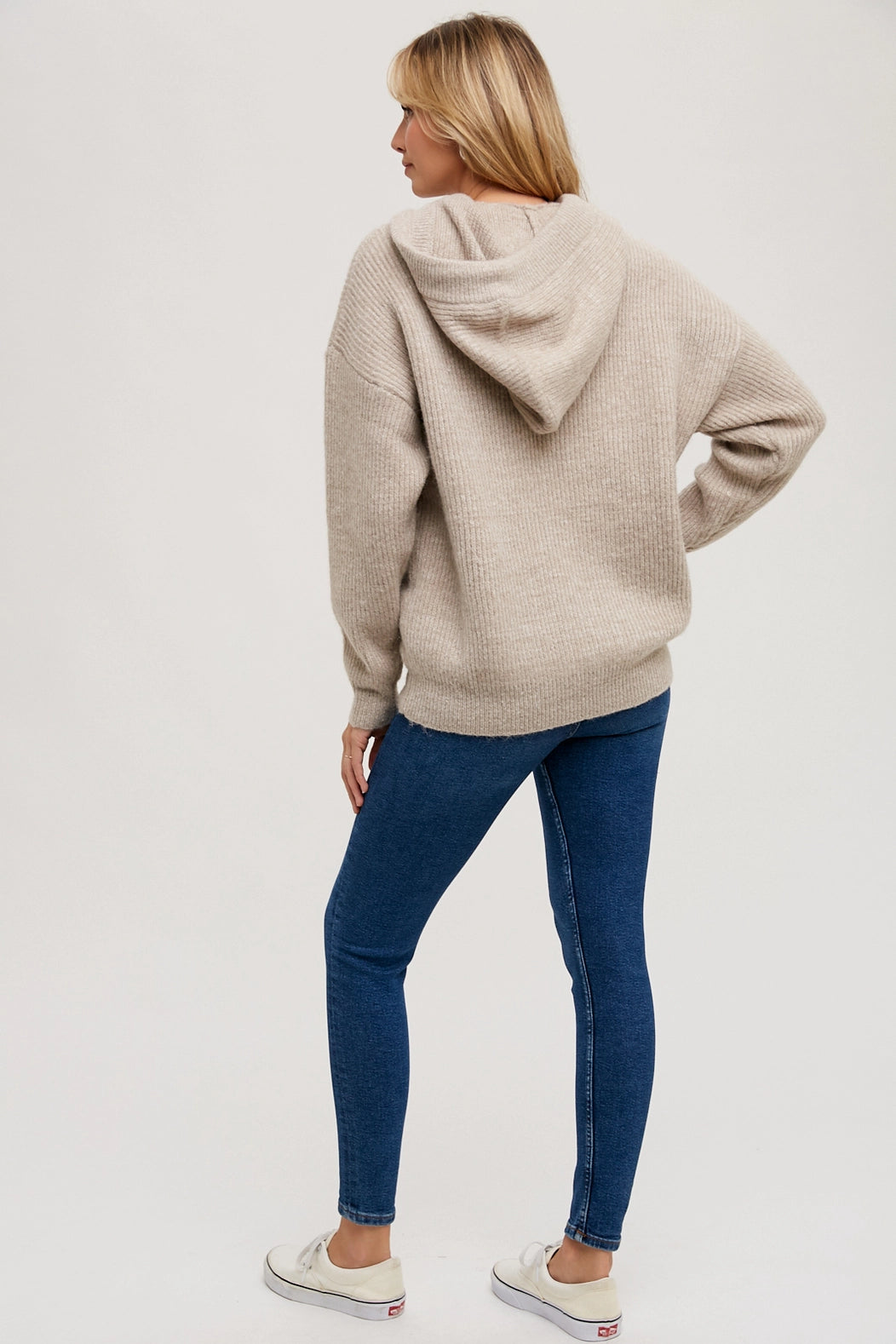 Ribbed Sweater Hoodie