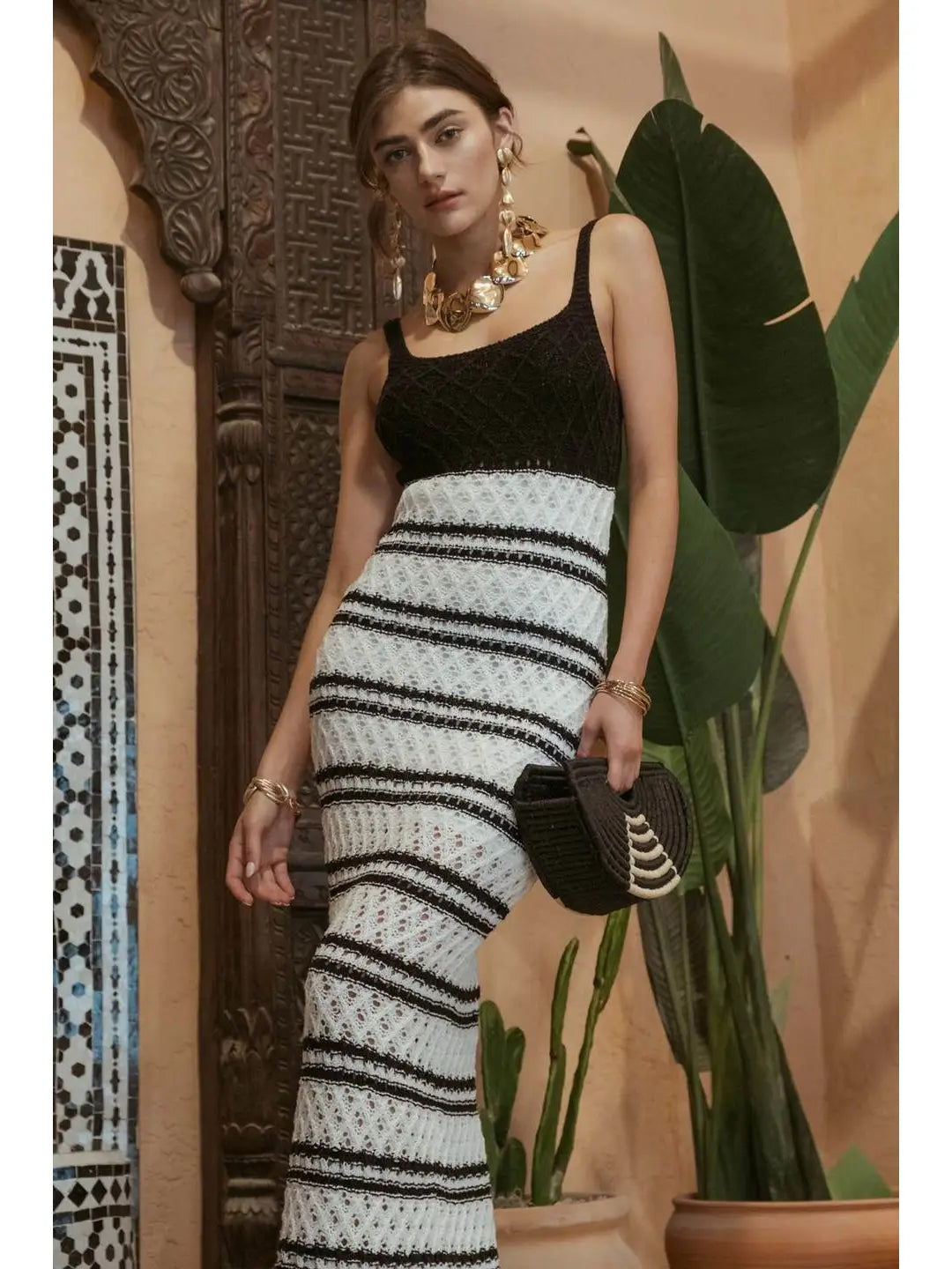 Stripe Knit Midi