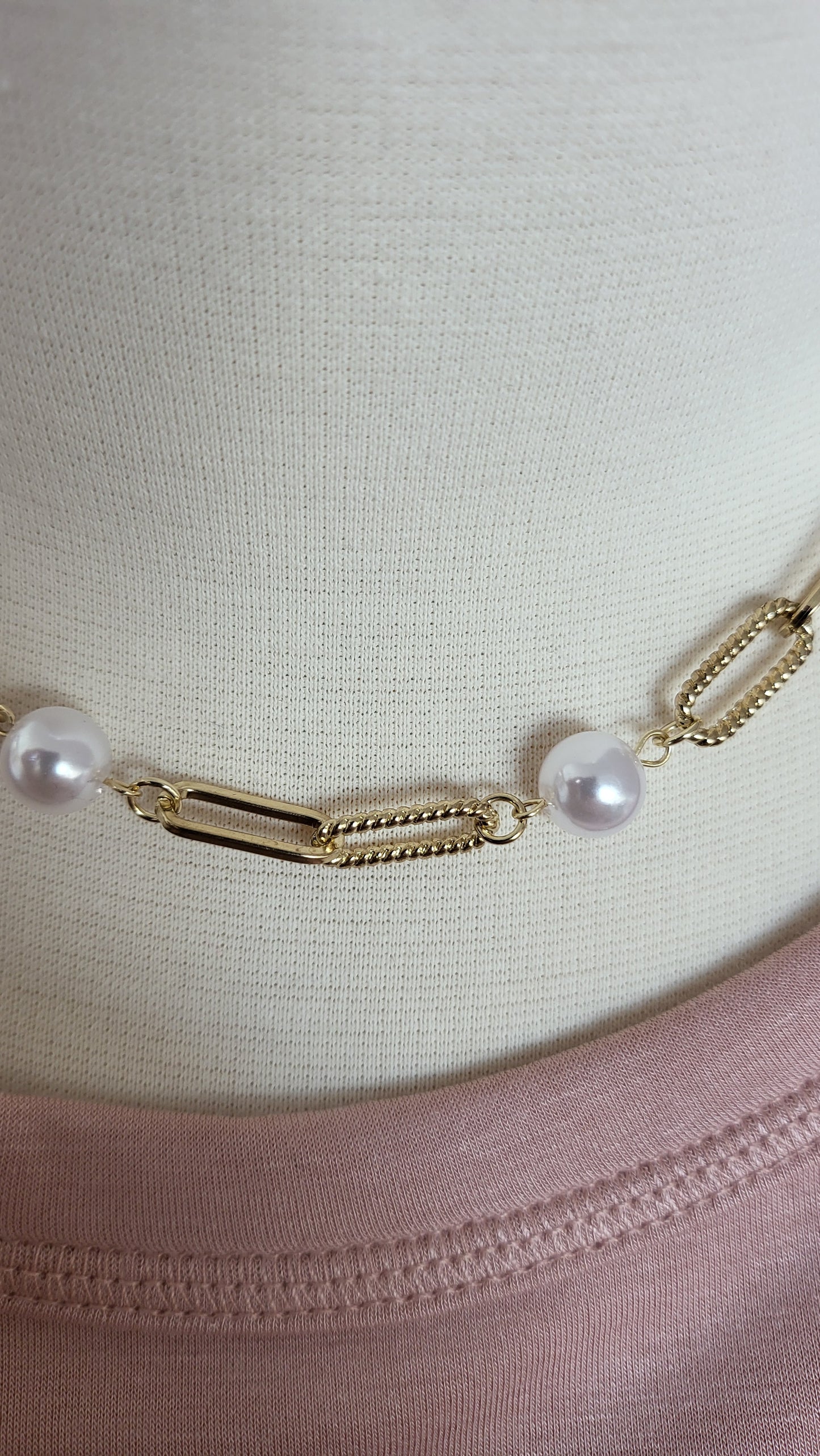 Paperclip Pearl Necklace