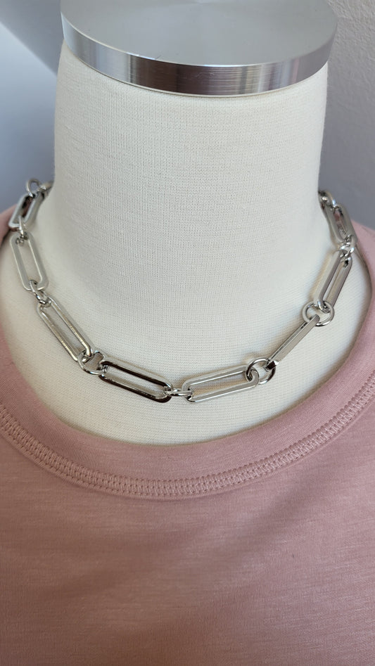 Silver Paperclip Necklace