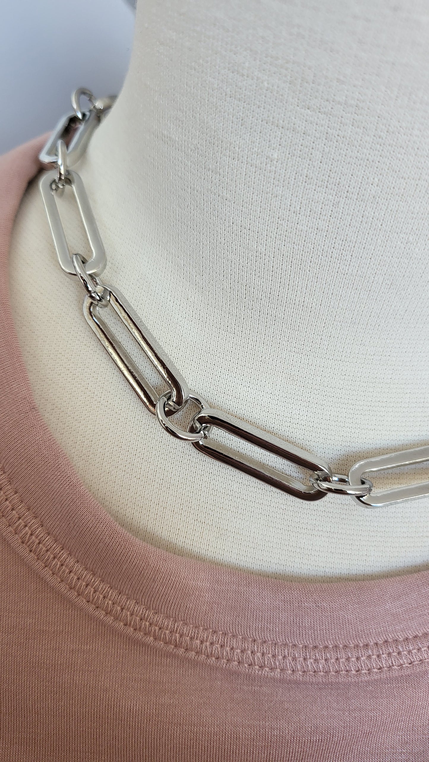 Silver Paperclip Necklace