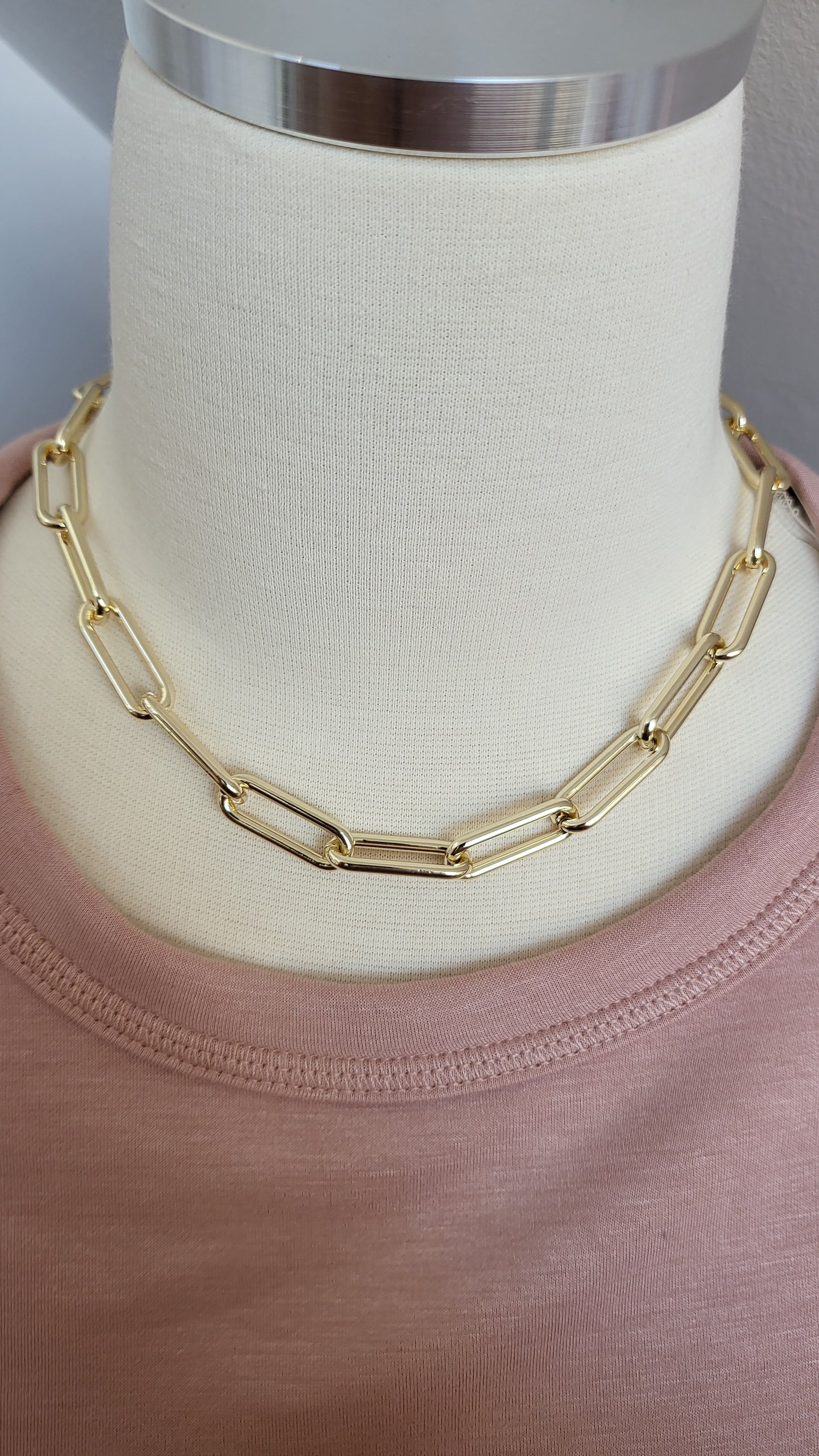 Mini Gold Paperclip Necklace