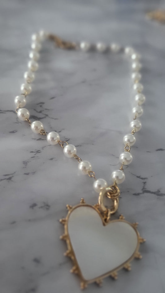 Heart Pearl Necklace