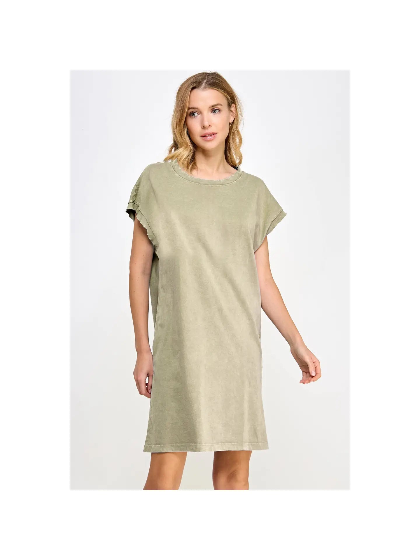 Mineral Washed Short Sleeve Dress