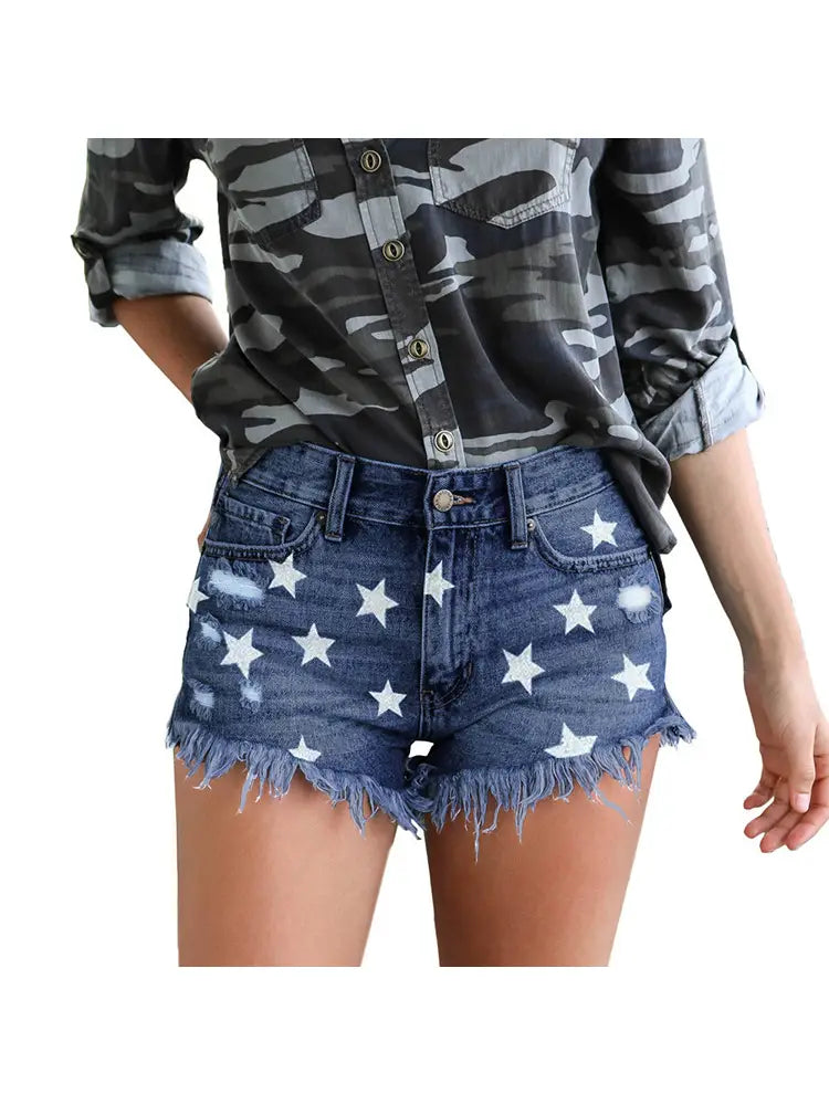 Star Denim Shorts