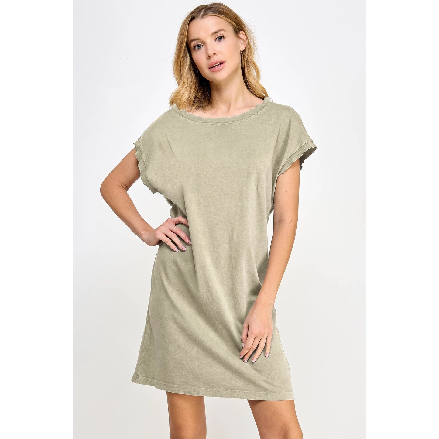 Mineral Washed Short Sleeve Dress