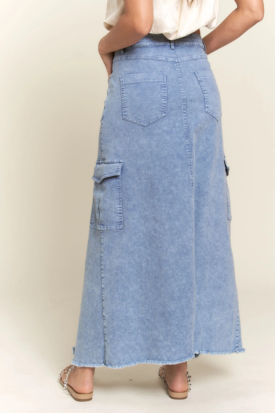 Denim Cargo Skirt