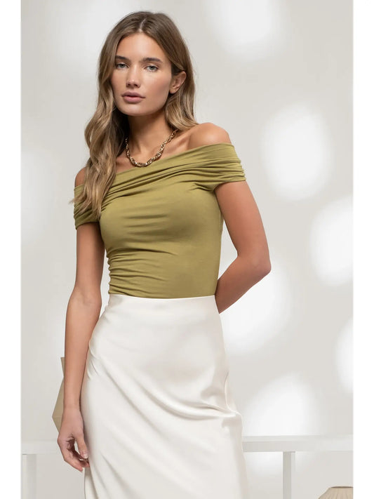 Olive Off Shoulder Top