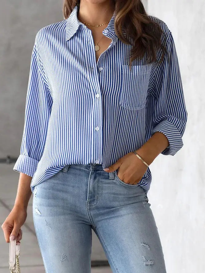 Button Up Stripe Top