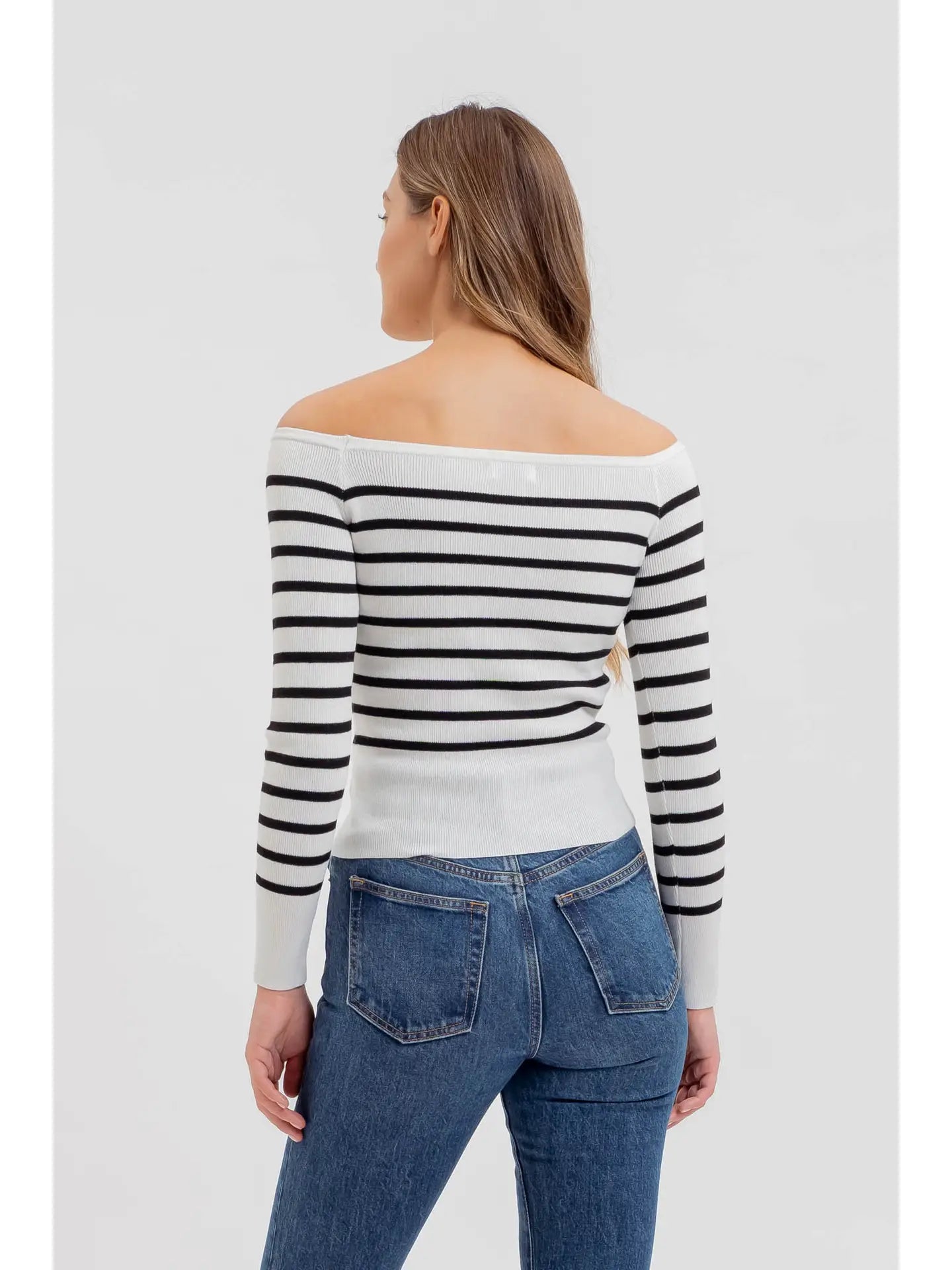 Striped Off Shoulder Top