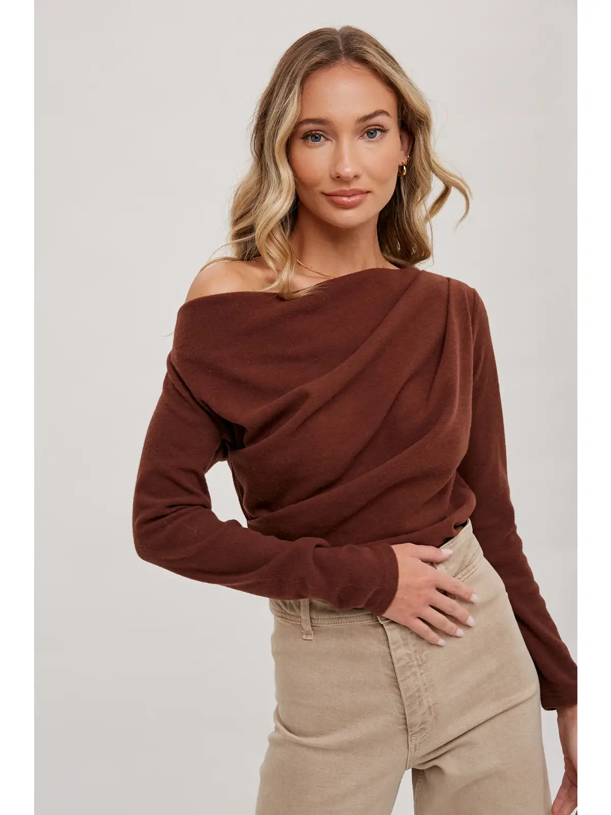 Hazelnut Off Shoulder Top