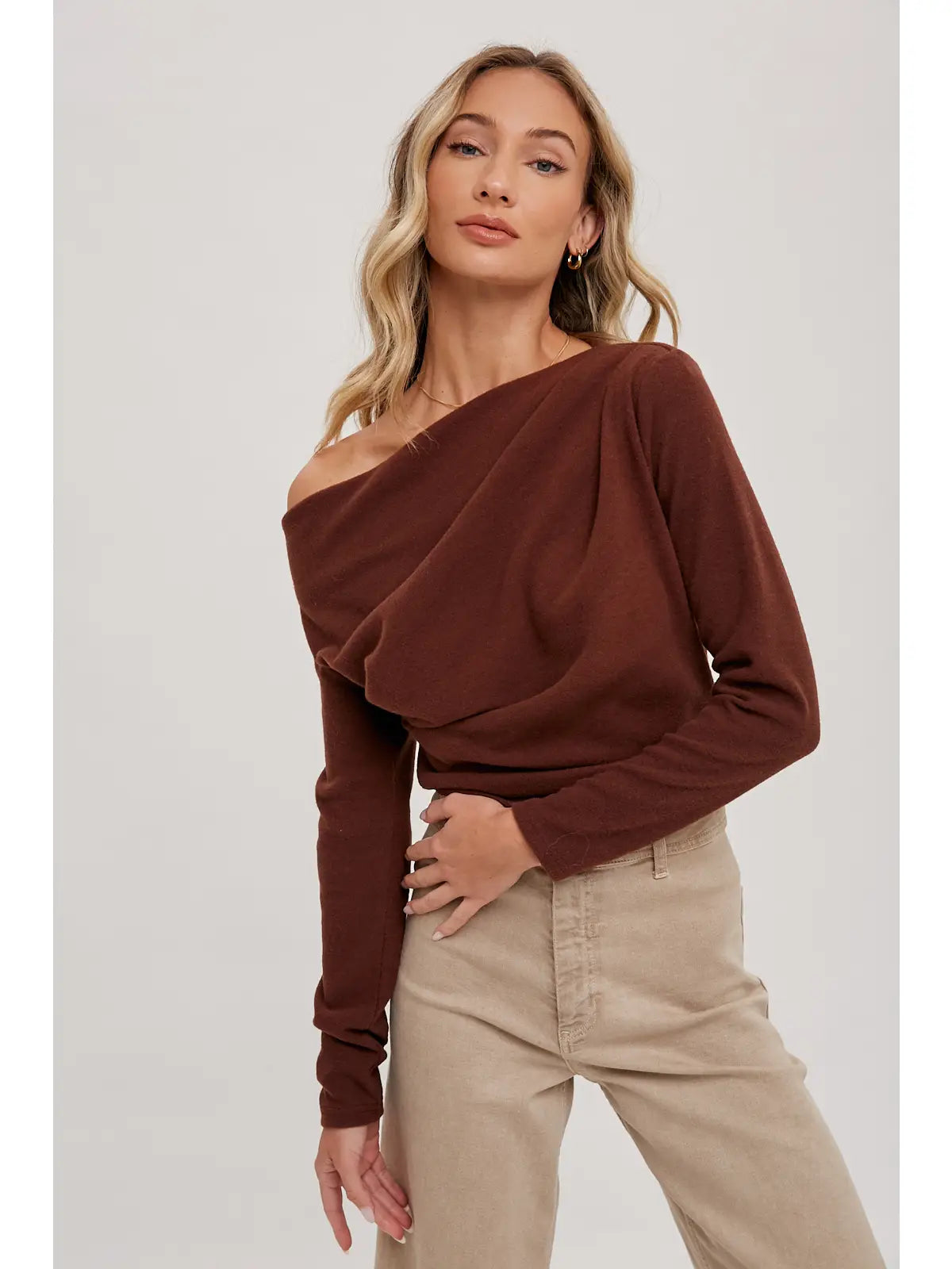 Hazelnut Off Shoulder Top