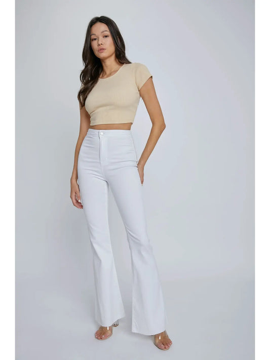 White Super Flare Jeans