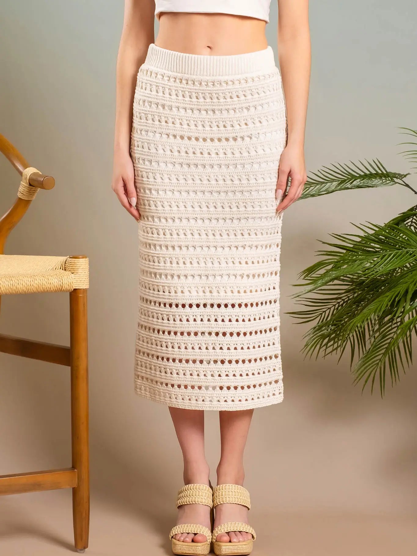 Crochet Knit Midi Skirt