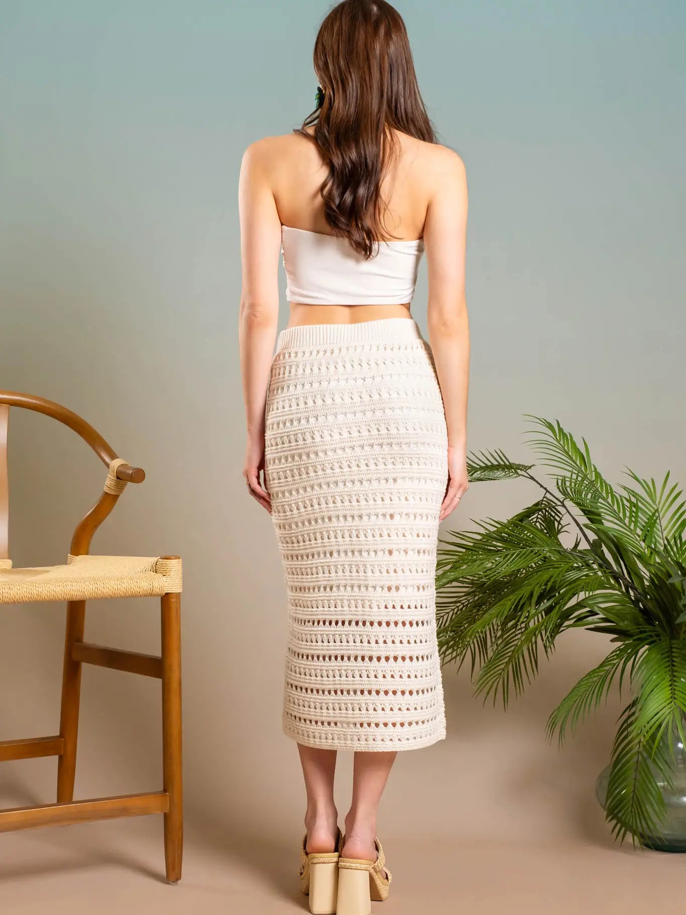 Crochet Knit Midi Skirt