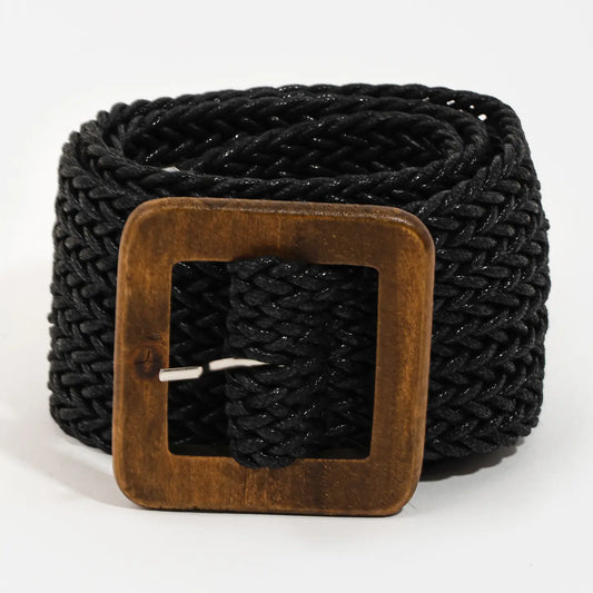 Wooden Square Buckle Belt