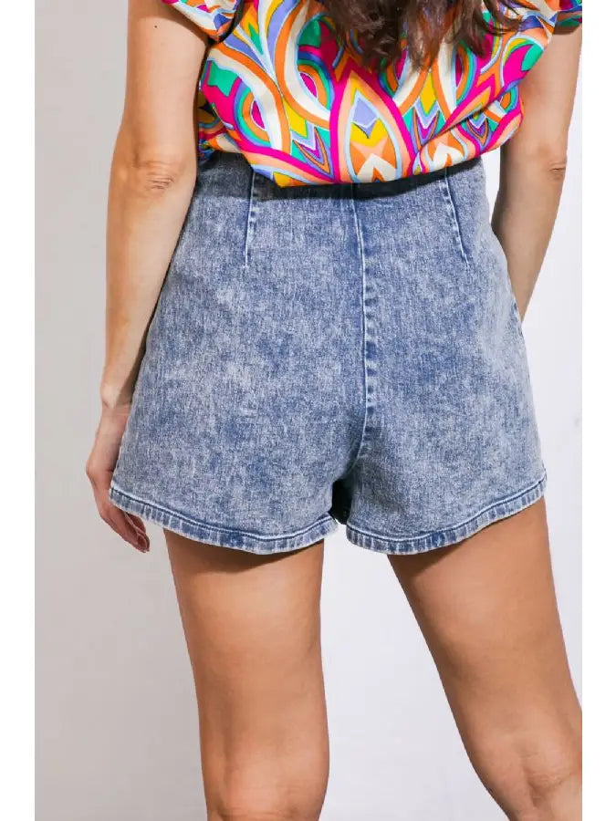 Acid Denim Skort