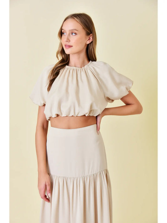 Puff Sleeve Crop Top