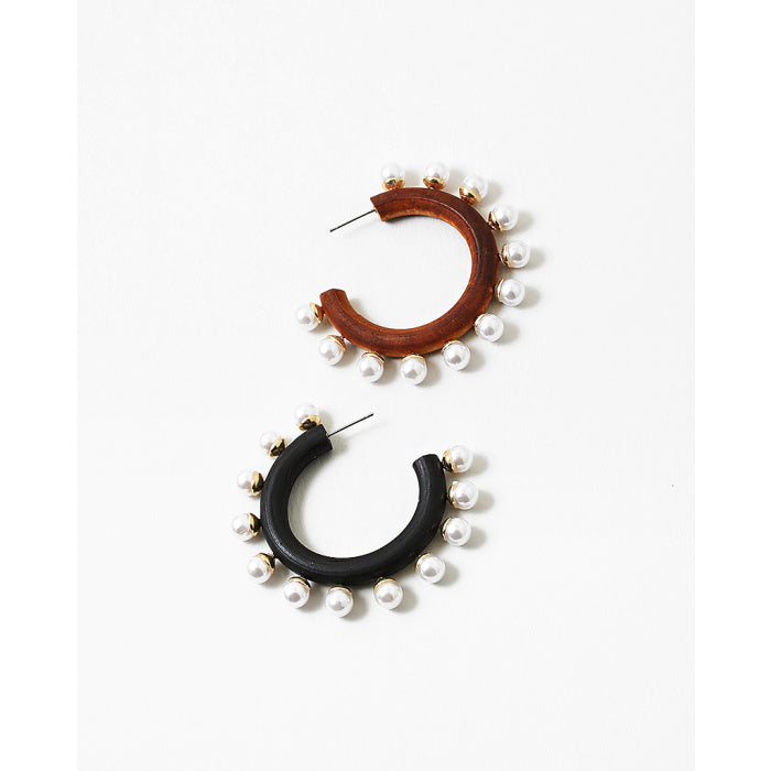 Carrie Hoop Earrings (Black)