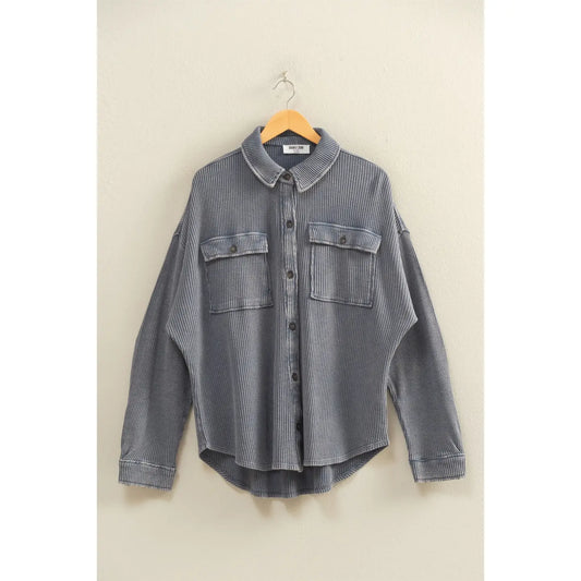 Oversized Waffle Shacket