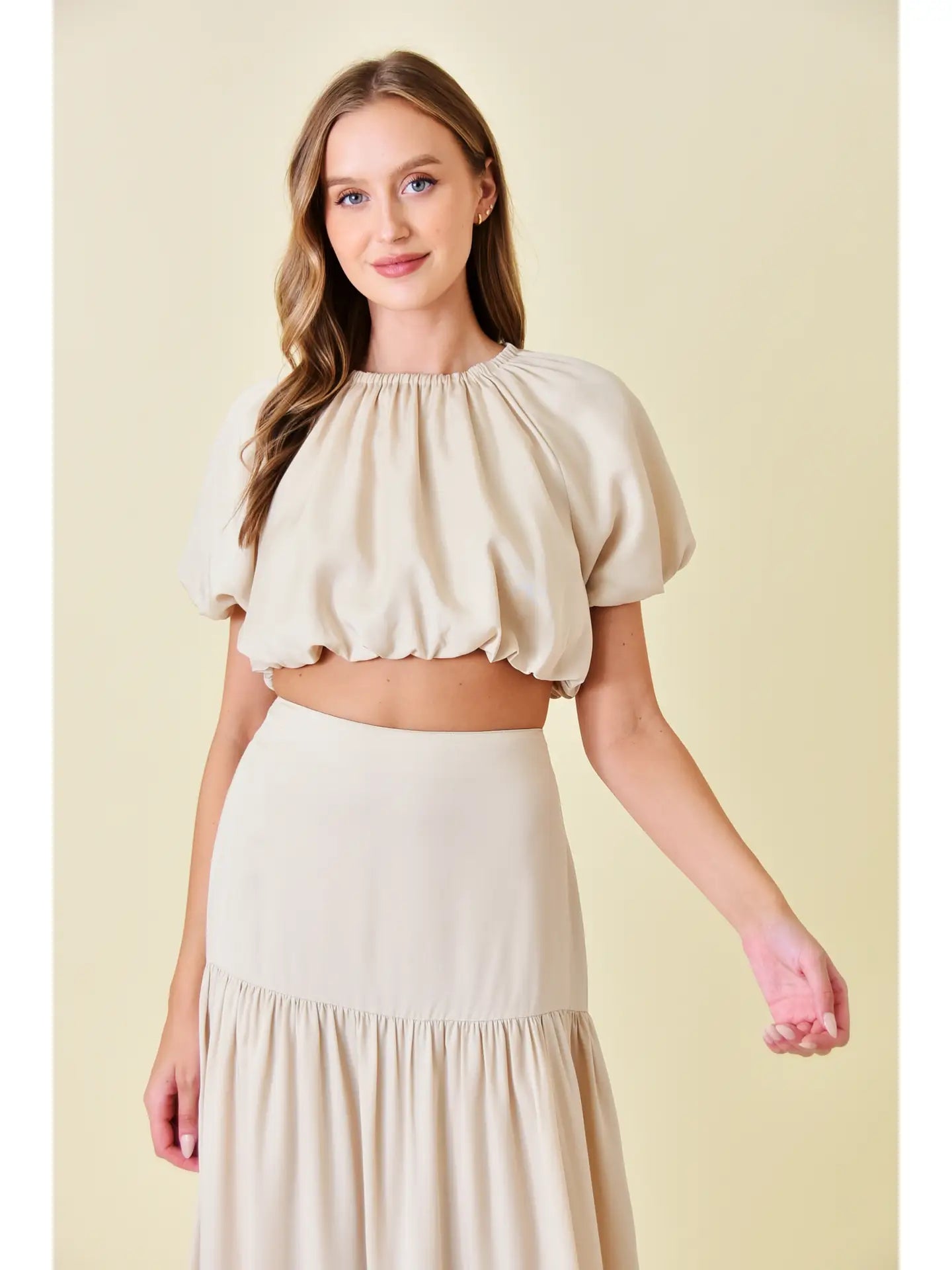 Puff Sleeve Crop Top