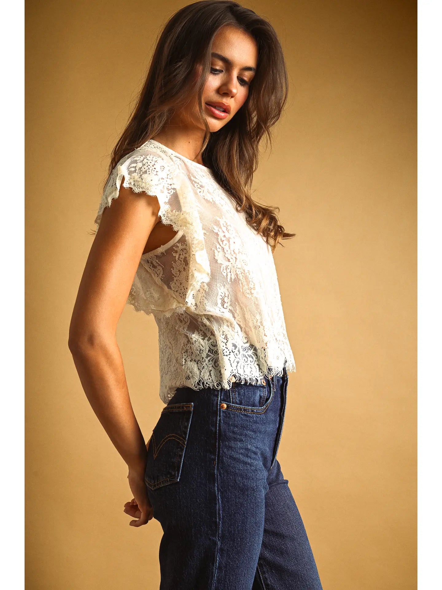 Lace Scalloped Top
