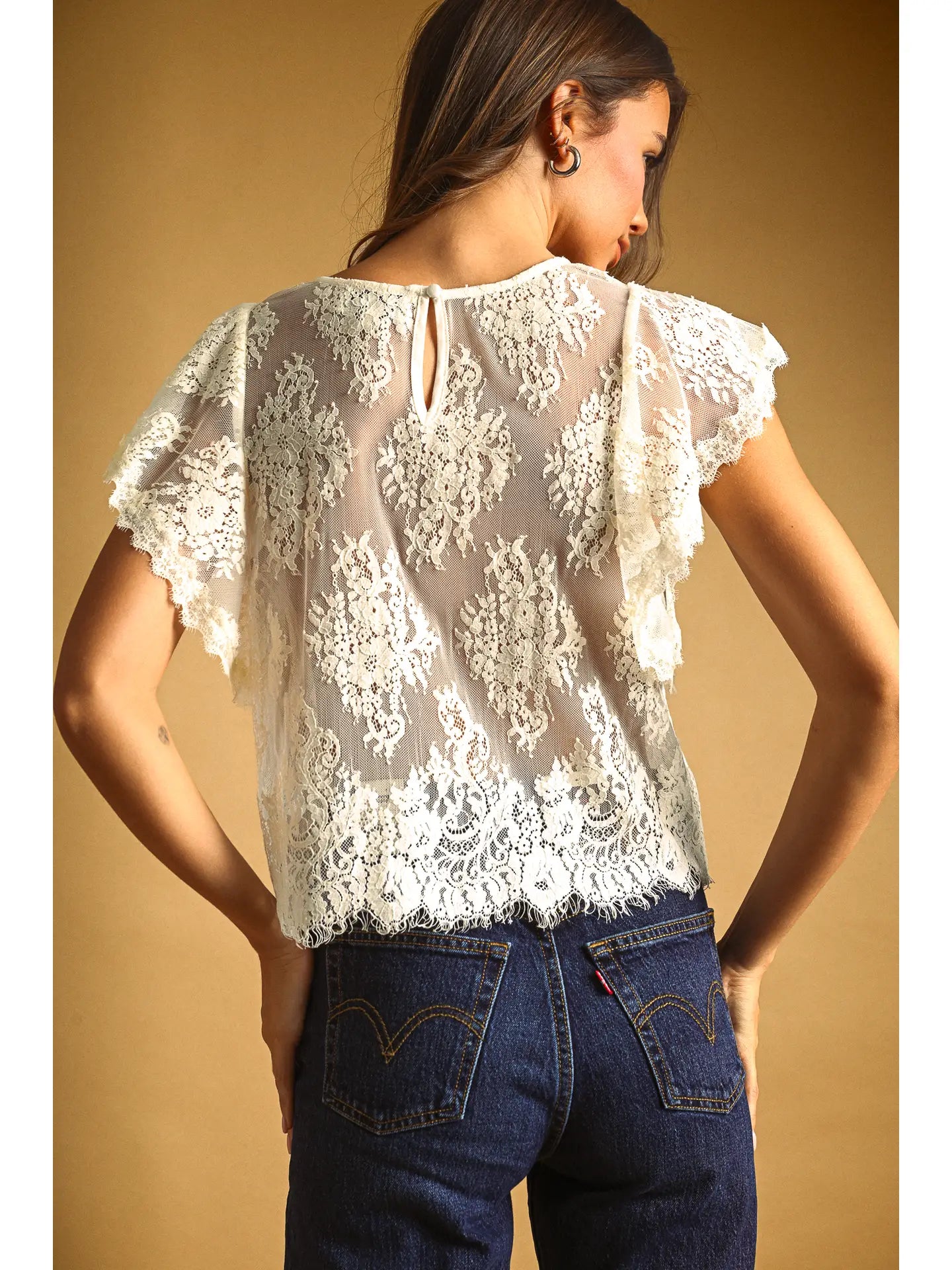 Lace Scalloped Top