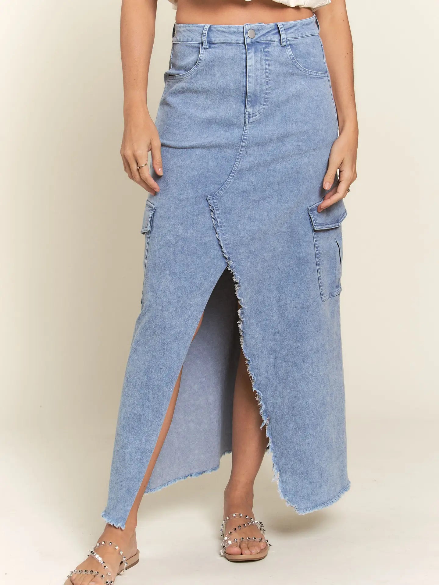 Denim Cargo Skirt