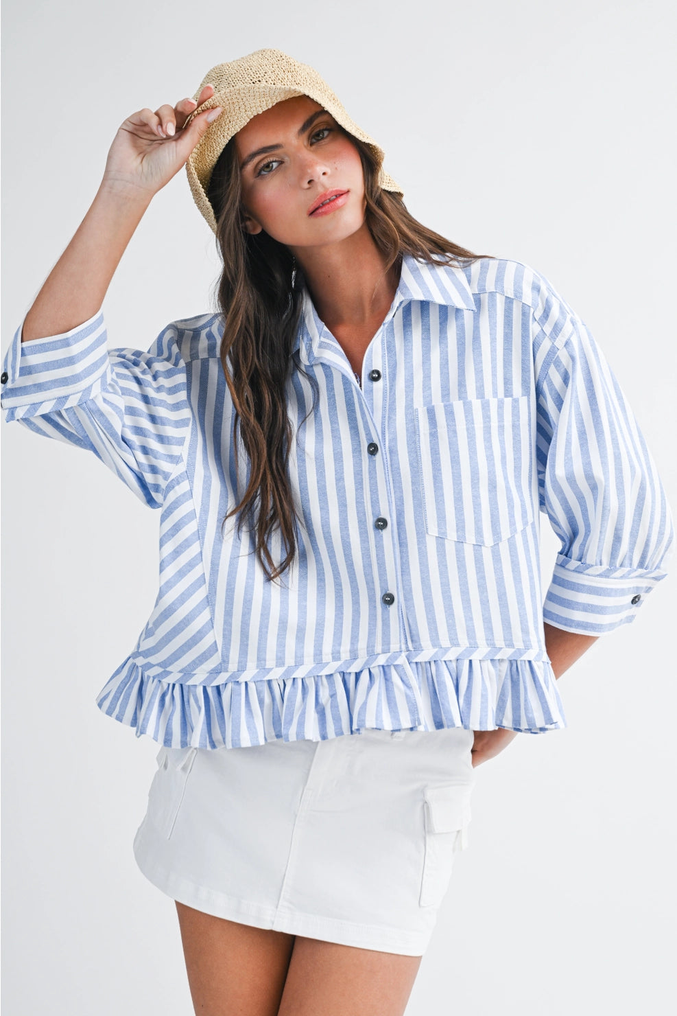 Kyle Ruffle Hem Top