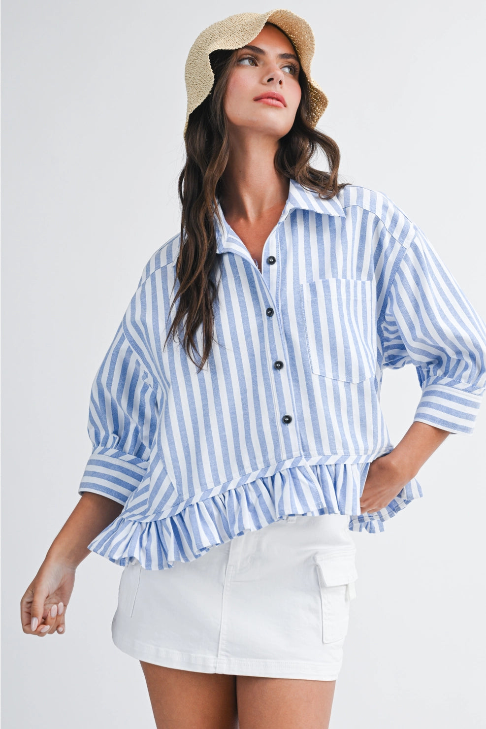 Kyle Ruffle Hem Top