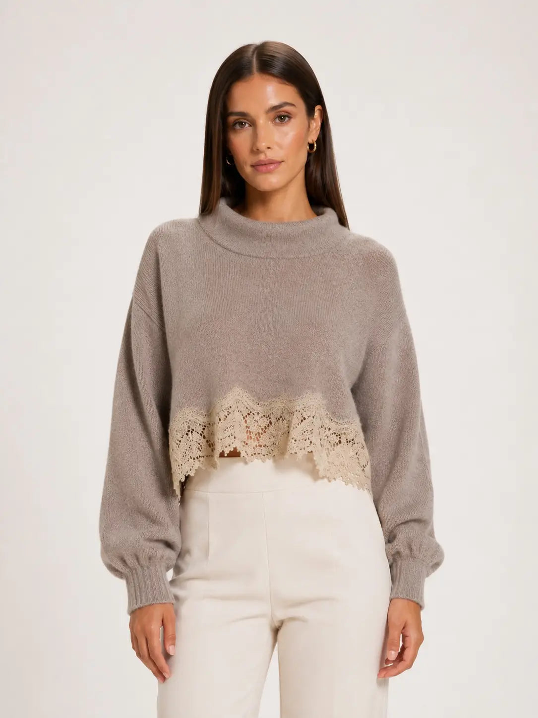 Lace Hem Sweater