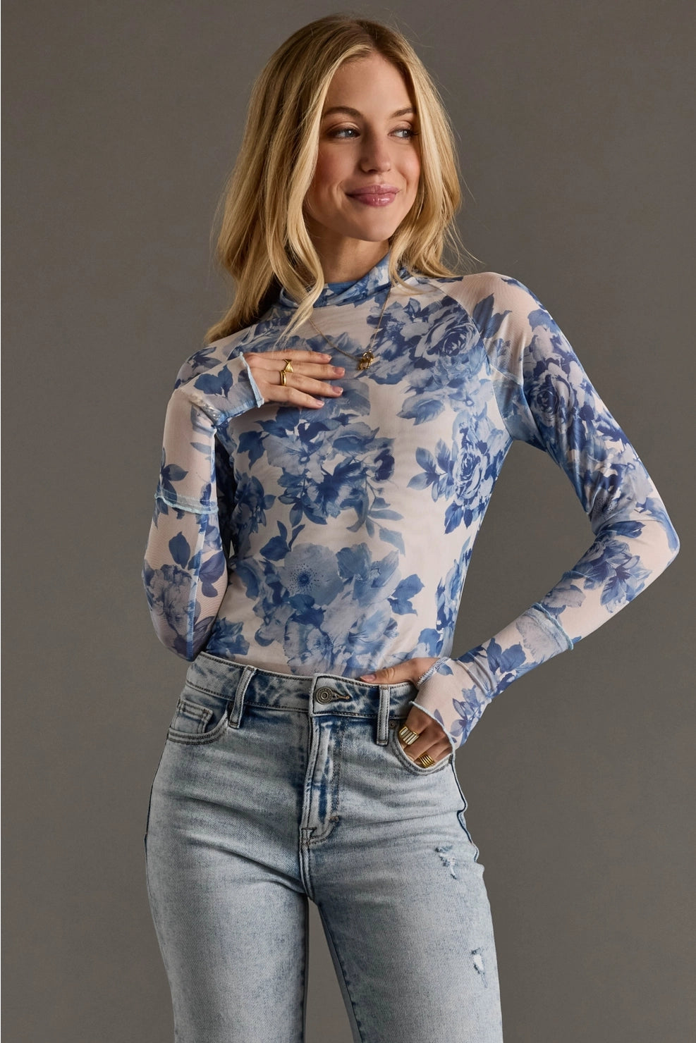 Mesh Floral Top
