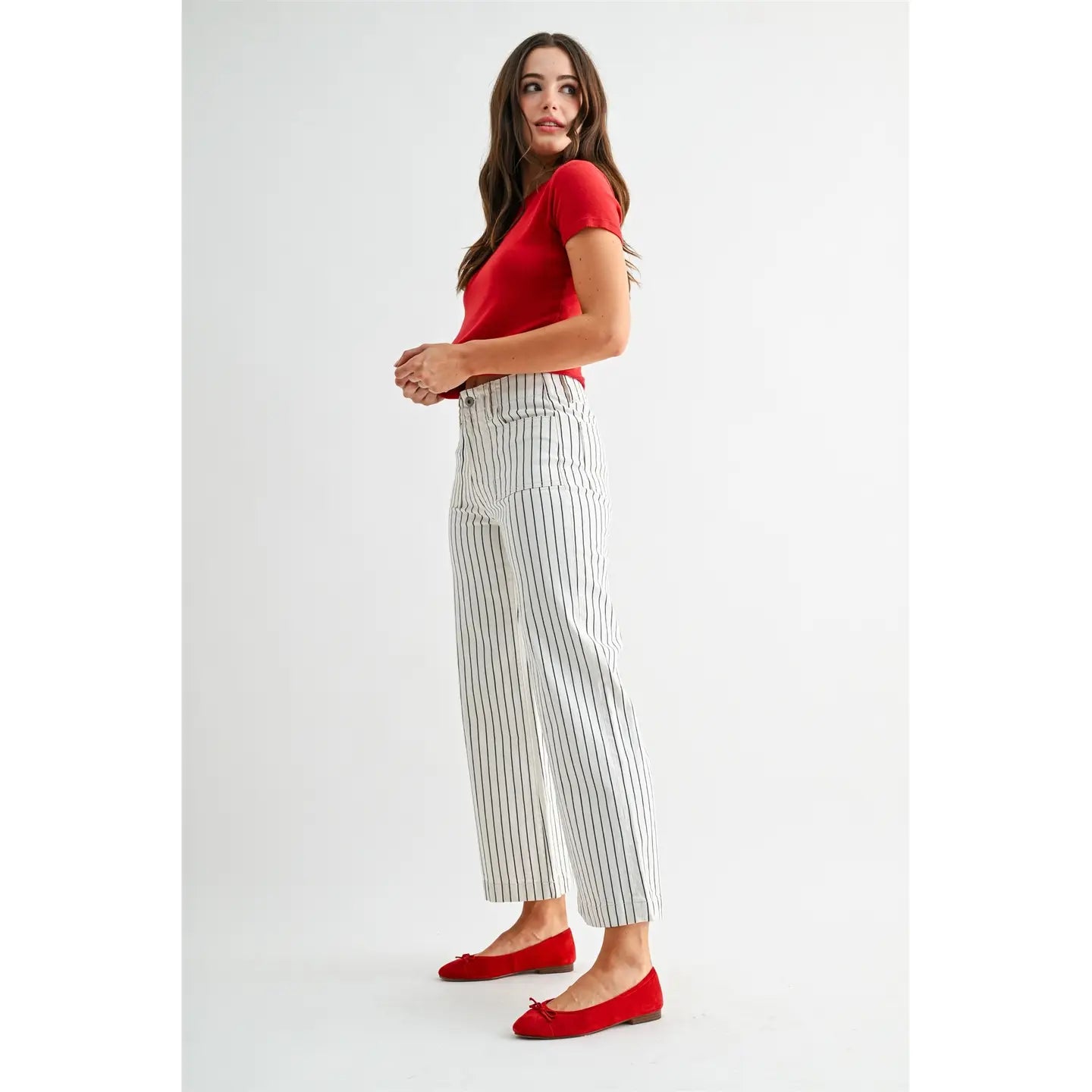 Striped Patch Pocket Jeans