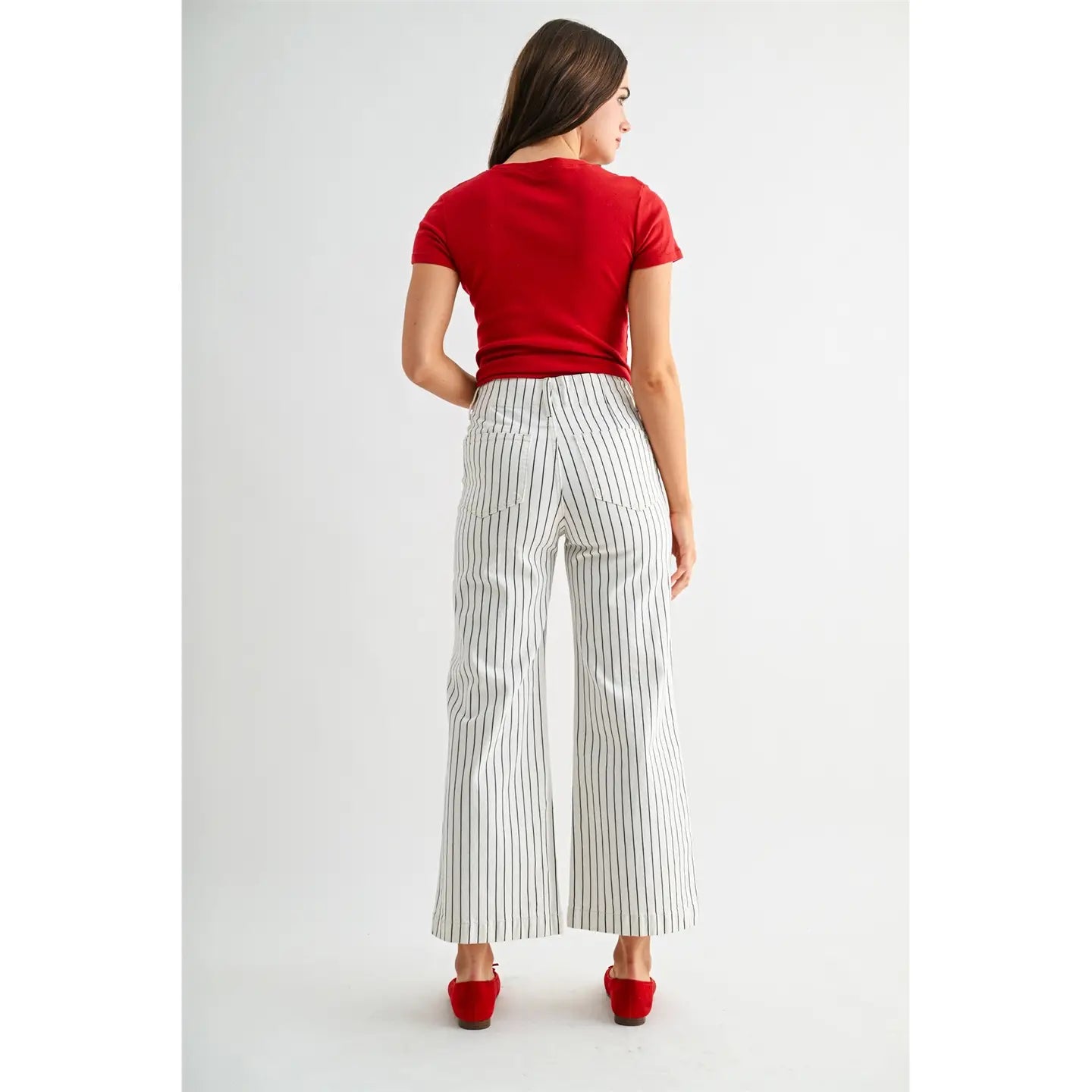 Striped Patch Pocket Jeans