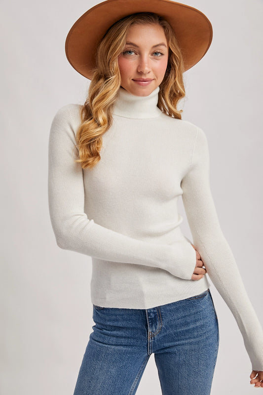 Ribbed Turtleneck Sweater